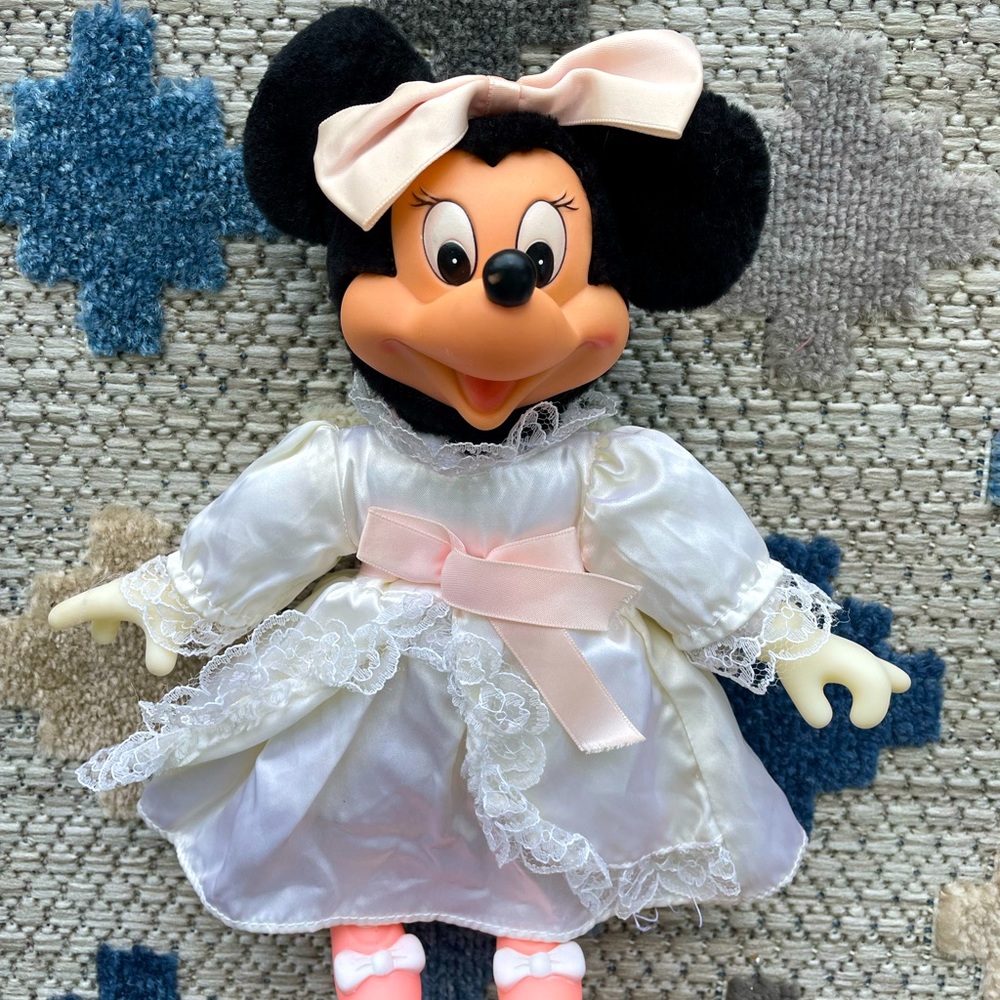 Vintage Applause Minnie Mouse Wedding Bride Plush Doll